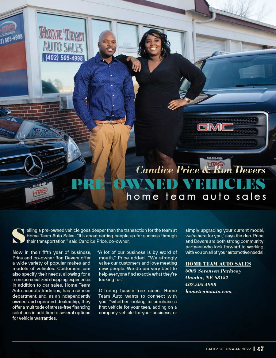 Faces of Omaha 2022 HOME TEAM AUTO SALES